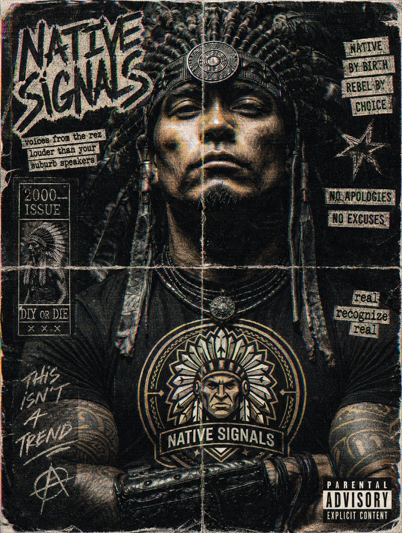 Native Signals graphic tee artwork